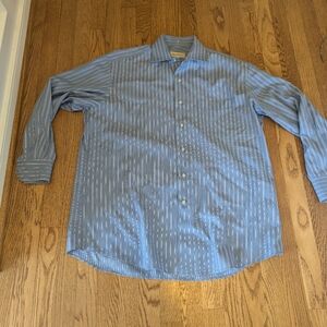 Tommy Bahama Men’s Long Sleeve Button Down Shirt Blue 100% Cotton Sz 16.5 32/33